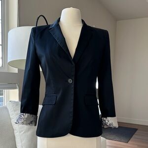 H&M Women’s Black Blazer with Patterned Cuffs